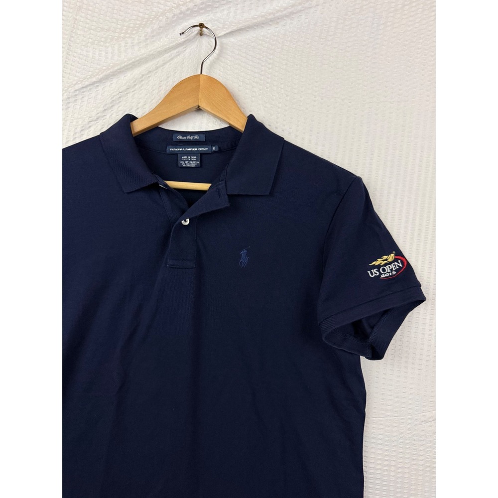 Ralph Lauren Golf Mens XL Navy Blue 2015 US Open Emirates Polo Shirt Classic Fit